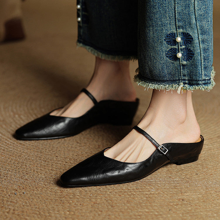 Mules + Genuine Leather