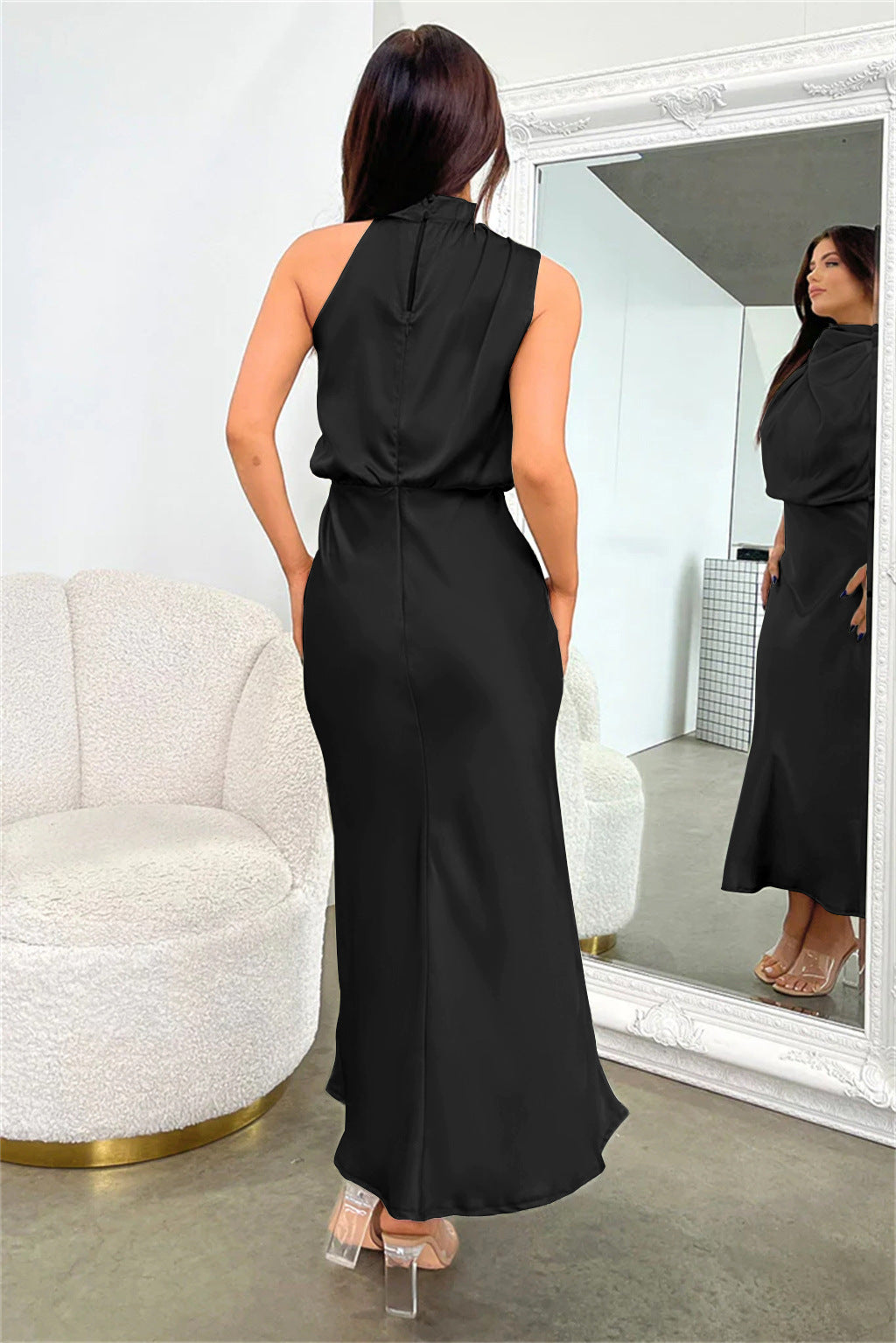 MADDIE – ELEGANT DRAPE NECK DRESS