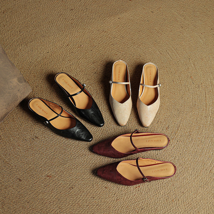 Mules + Genuine Leather