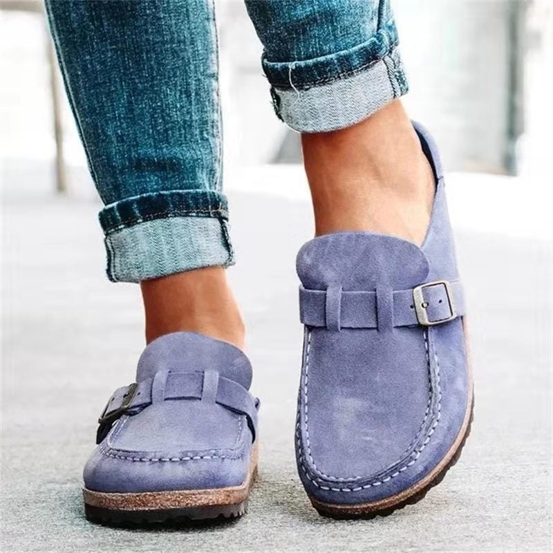 HARLOW – COZY BUCKLE DETAIL SLIP-ON LOAFERS