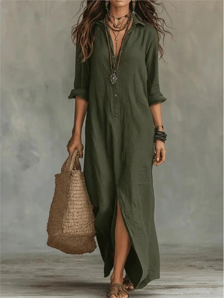 Haven | Women’s Linen Long Shirt Dress