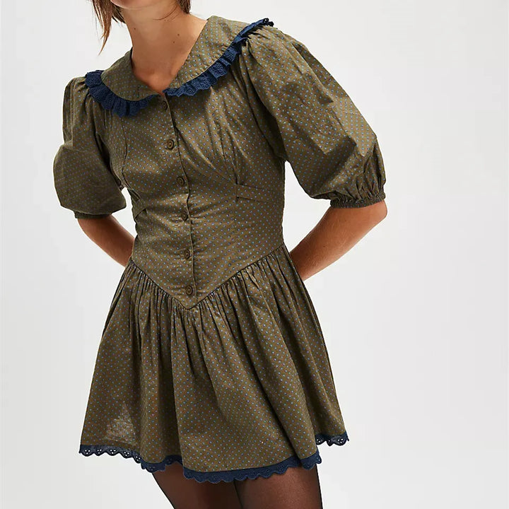 Lace Collar Mini Dress