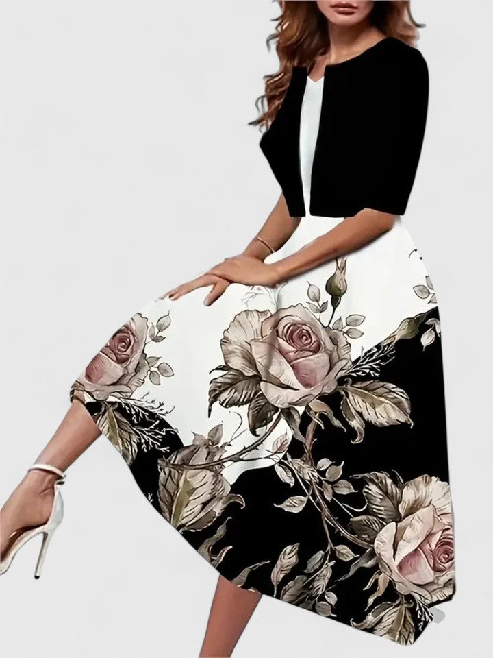 AURORA – BLOSSOM ELEGANCE MIDI DRESS