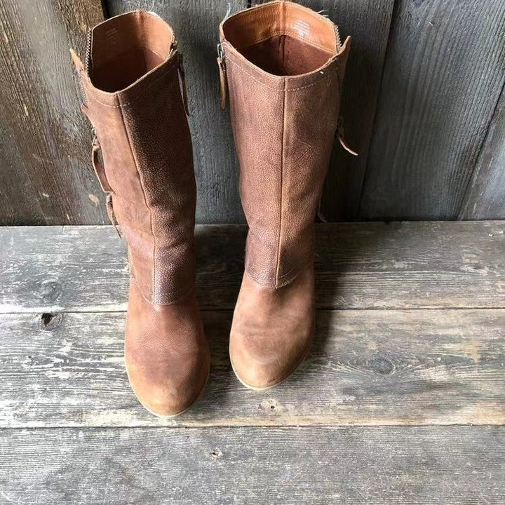 CHARLOTTE – VINTAGE LEATHER ZIP BOOTS