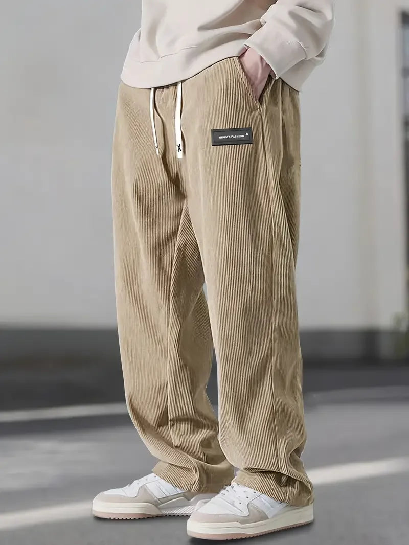 Scarlat - Casual Loose Fit Corduroy Pants