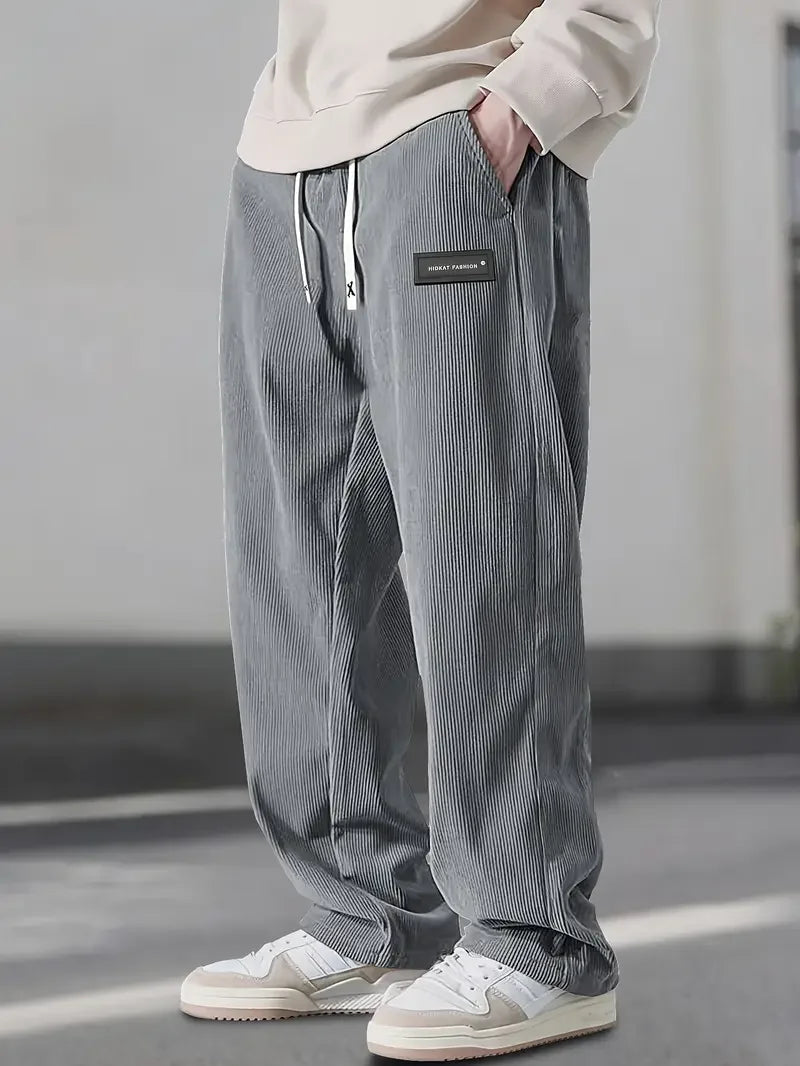 Scarlat - Casual Loose Fit Corduroy Pants