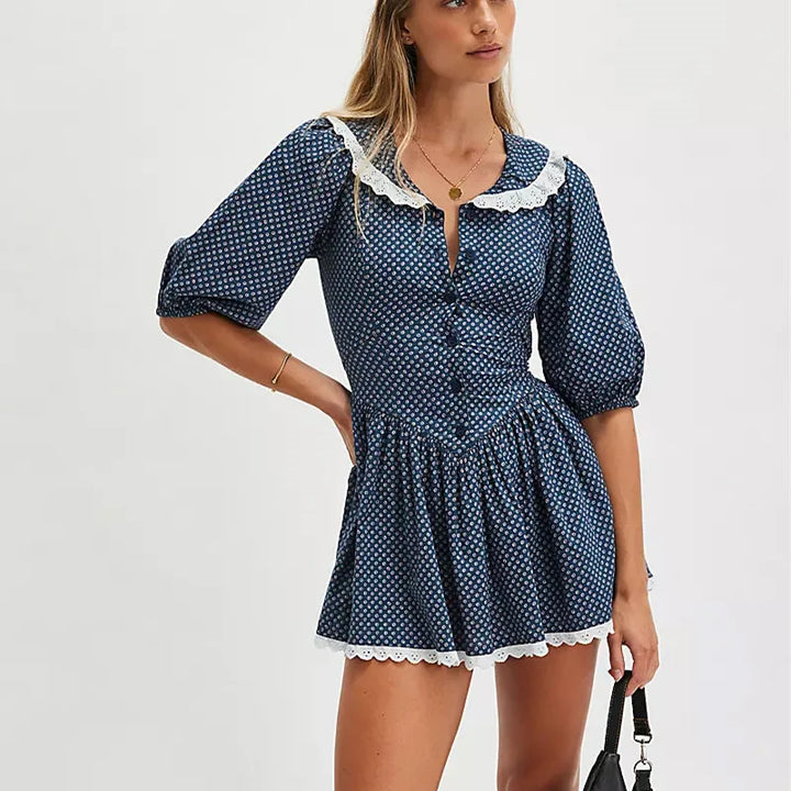 Lace Collar Mini Dress