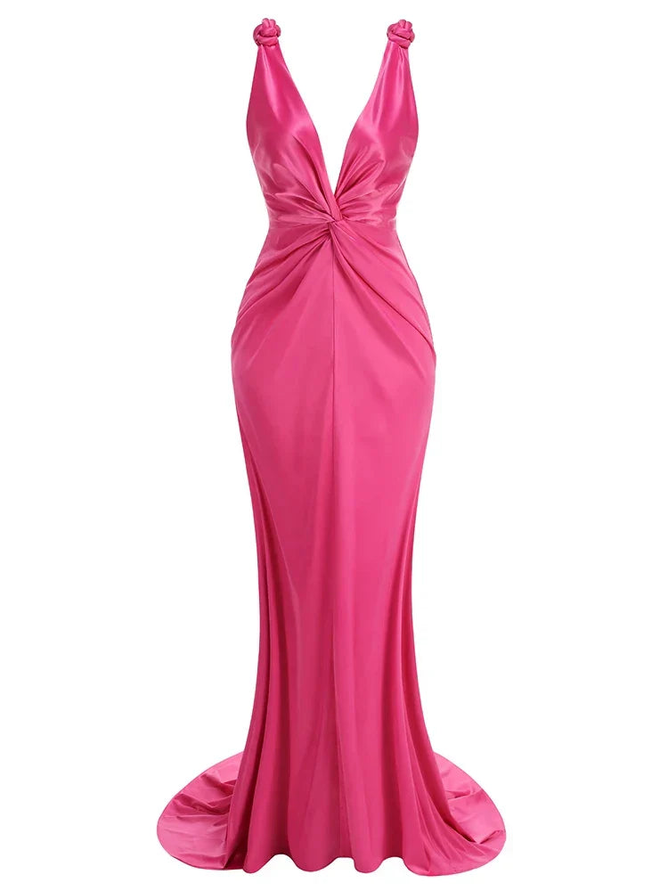 Zoey | Sleek Pleated Sleeveless Maxi Dress