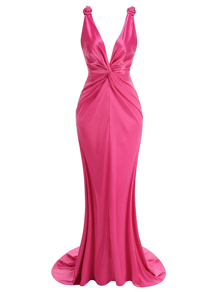 Zoey | Sleek Pleated Sleeveless Maxi Dress