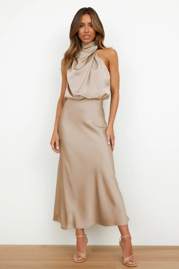 MADDIE – ELEGANT DRAPE NECK DRESS