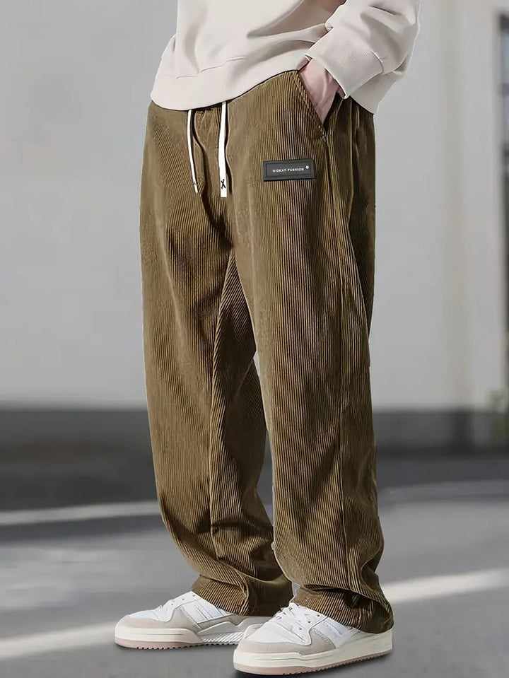 Scarlat - Casual Loose Fit Corduroy Pants