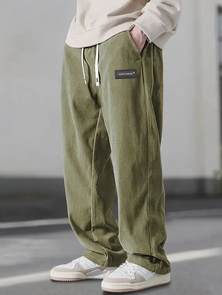Scarlat - Casual Loose Fit Corduroy Pants