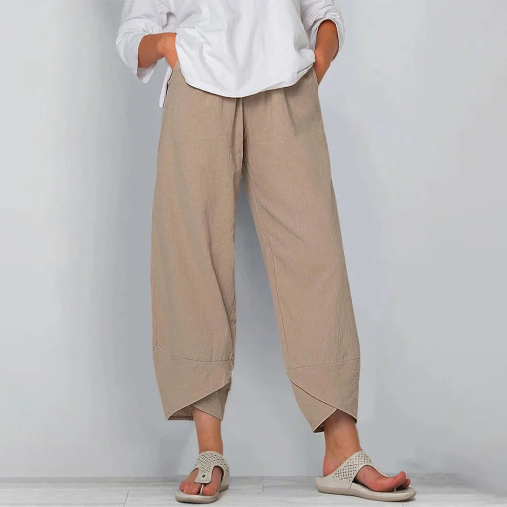 Madelyn – Relaxed Charm Asymmetric Hem Pants