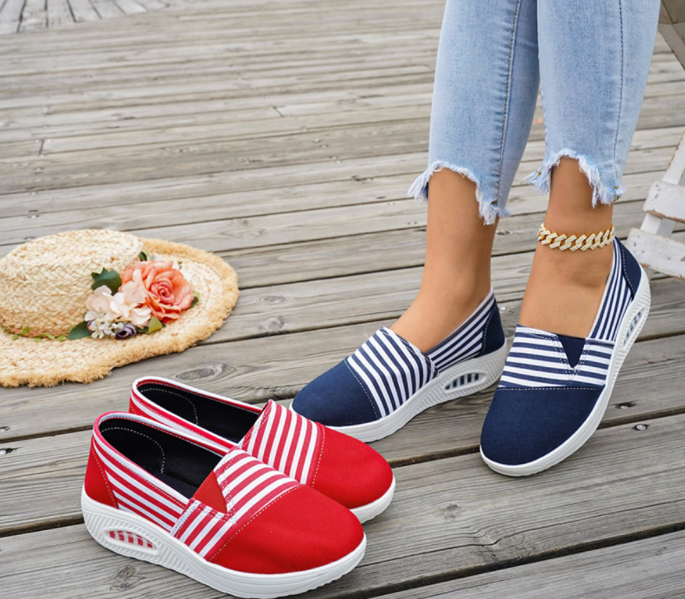 JEAN – STRIPED SLIP-ON SNEAKERS