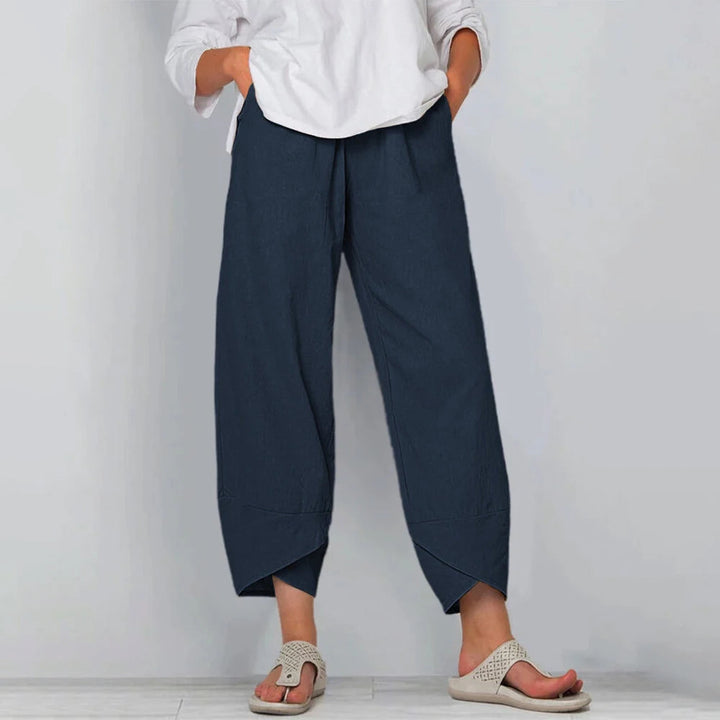 Madelyn – Relaxed Charm Asymmetric Hem Pants