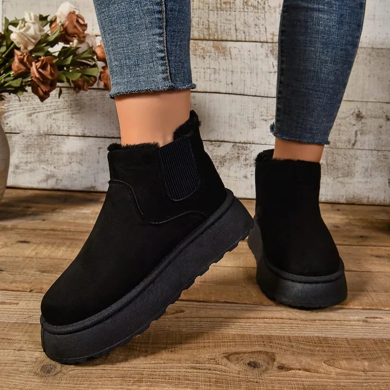 SnowLuxe™ | Women's Suede Fur Ankle Boots