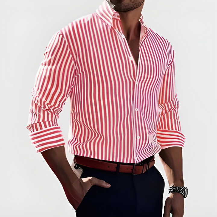 ETHAN – CLASSIC BLUE STRIPED BUTTON-DOWN SHIRT