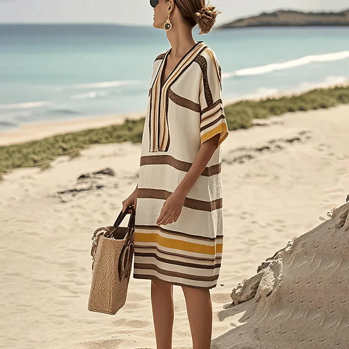 JANELLE – RELAXED STRIPED KAFTAN DRESS