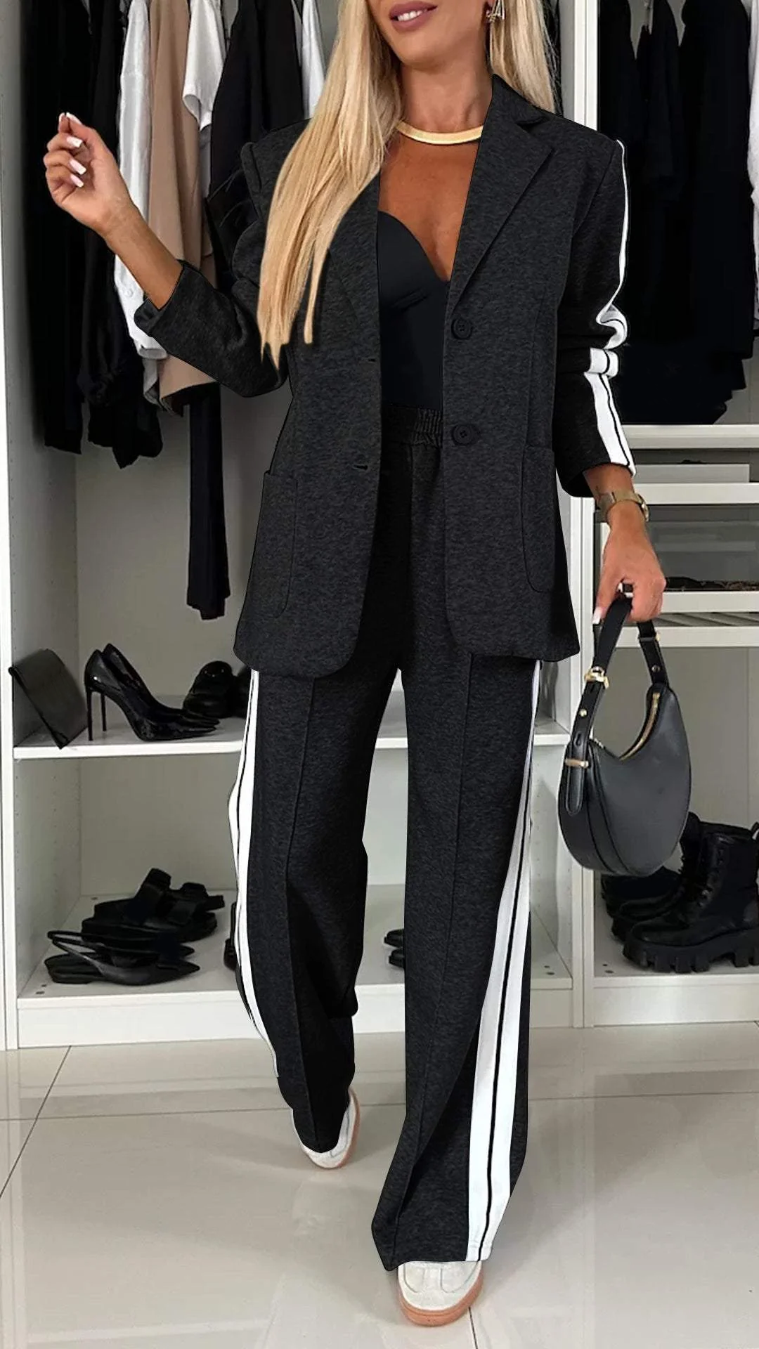 BRIELLE – SPORT LUXE BLAZER & JOGGER SET