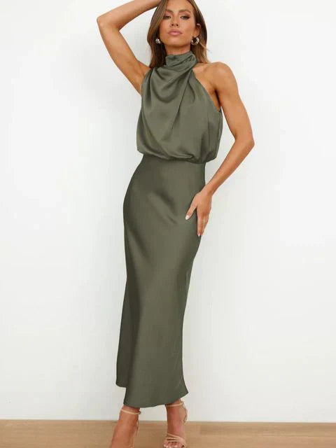 MADDIE – ELEGANT DRAPE NECK DRESS