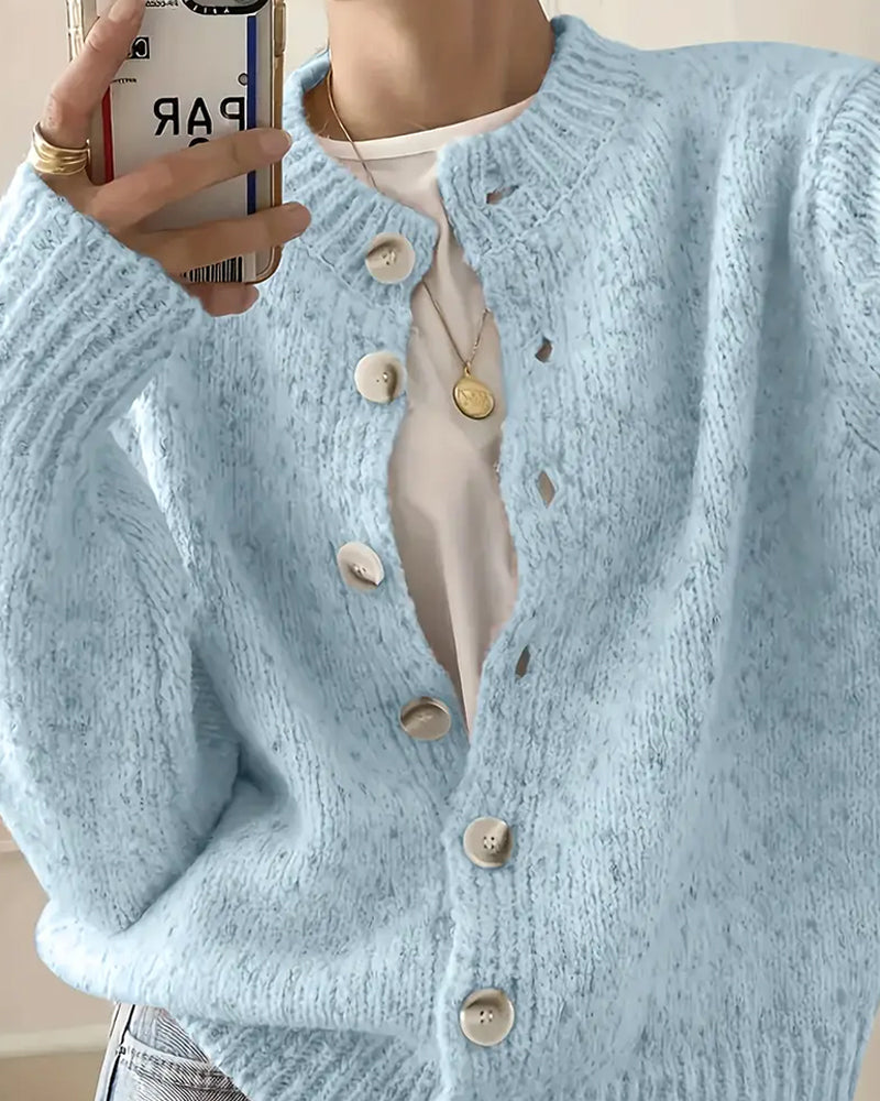 CLAIRE – COZY BUTTON-UP TEXTURED CARDIGAN