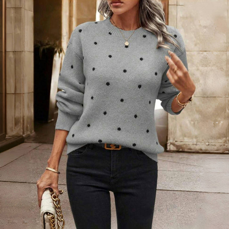 HAZEL – COZY POLKA KNIT SWEATER