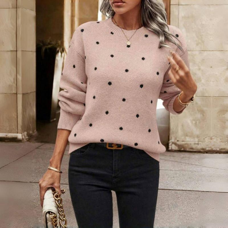 HAZEL – COZY POLKA KNIT SWEATER