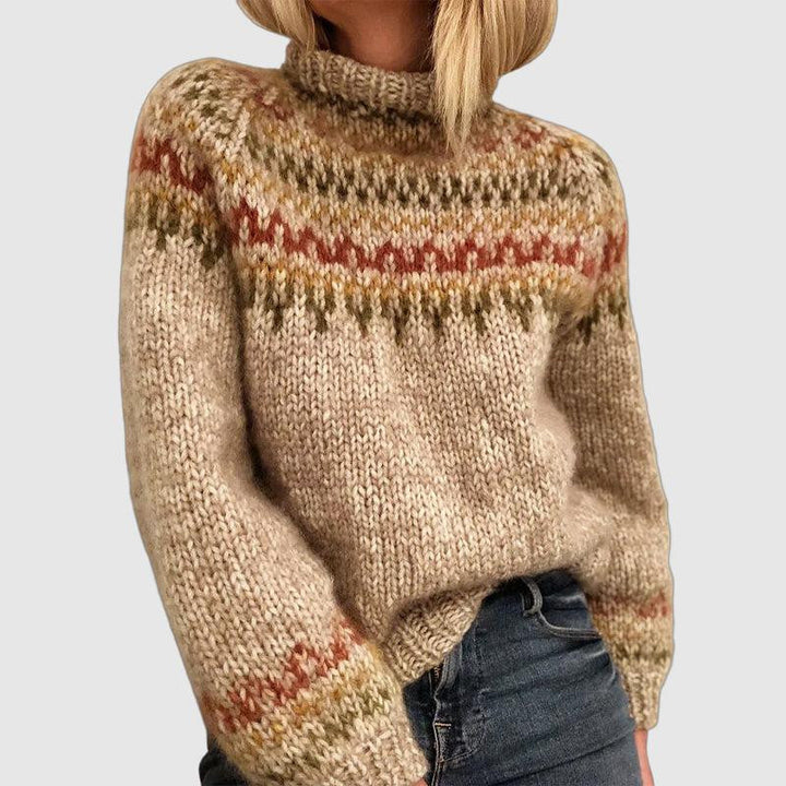 CLAIRE – NORDIC PATTERN KNIT SWEATER