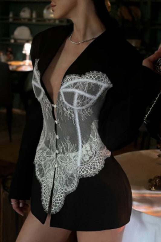 BLAIR – LACE CORSET BLAZER MINI DRESS