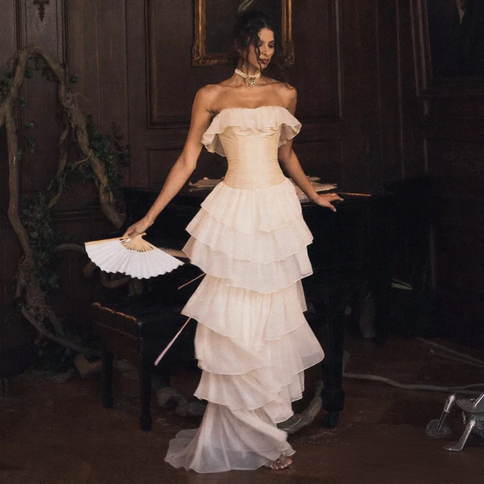AUTUMN – ROMANTIC RUFFLE ELEGANCE DRESS