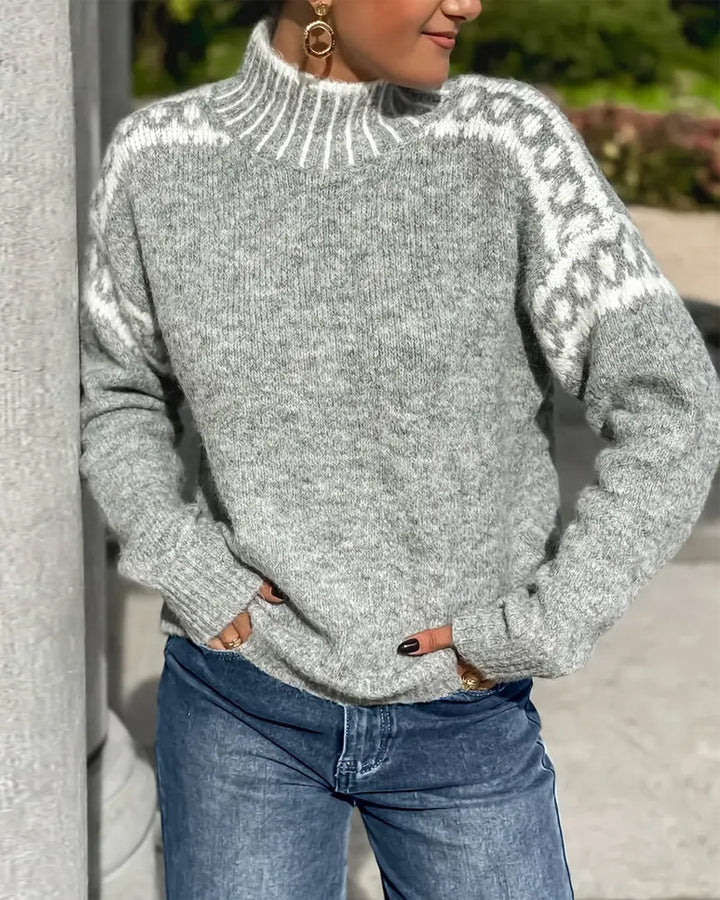 CELESTE – COZY KNIT HIGH-NECK SWEATER