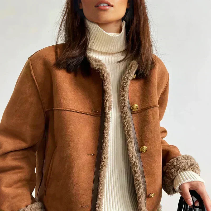 ADDISON – CHIC FAUX SHEARLING JACKET