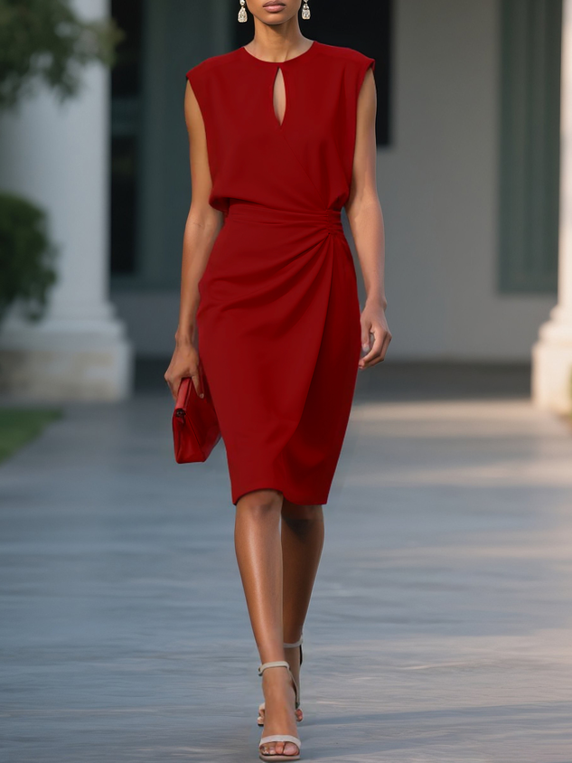 ELLE – ELEGANT RUCHED COCKTAIL DRESS