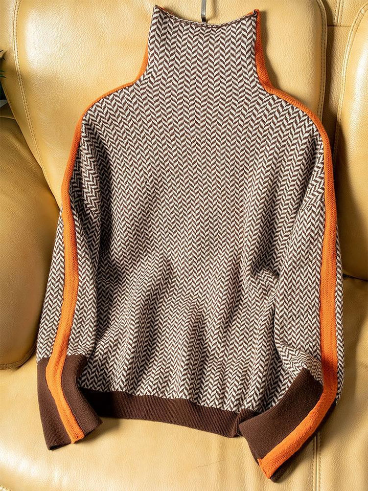 Clemence - Turtleneck Sweater With Contrasting Stripes