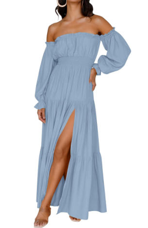 KENDRA – BREEZY ROMANCE OFF-SHOULDER MAXI DRESS