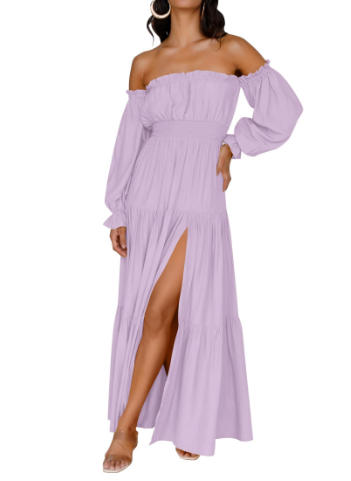 KENDRA – BREEZY ROMANCE OFF-SHOULDER MAXI DRESS