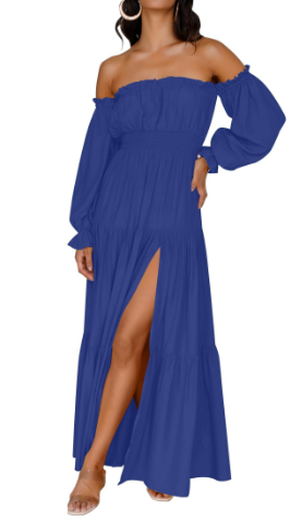 KENDRA – BREEZY ROMANCE OFF-SHOULDER MAXI DRESS