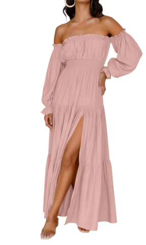 KENDRA – BREEZY ROMANCE OFF-SHOULDER MAXI DRESS