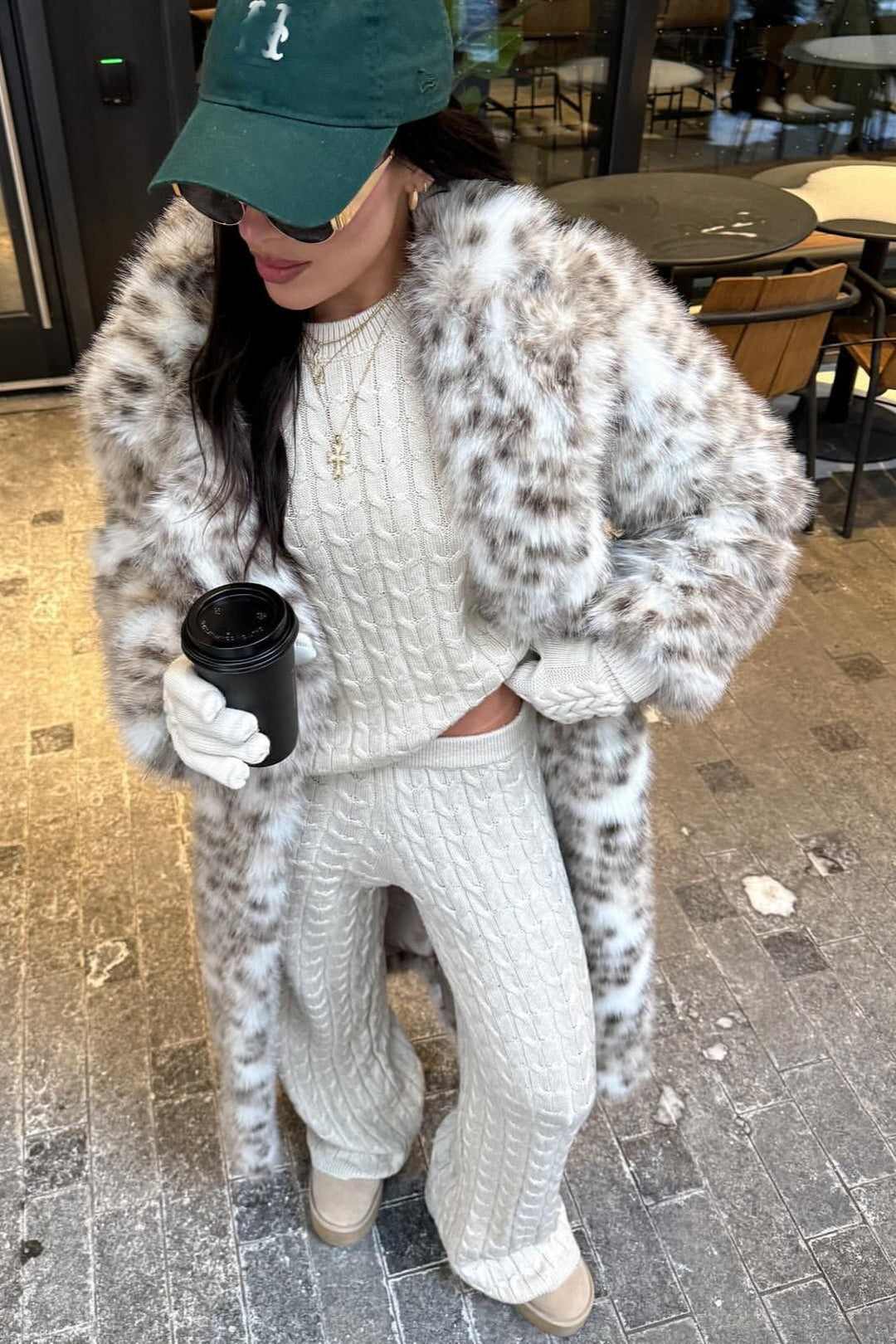 HARPER – LUXE SNOW LEOPARD STATEMENT COAT
