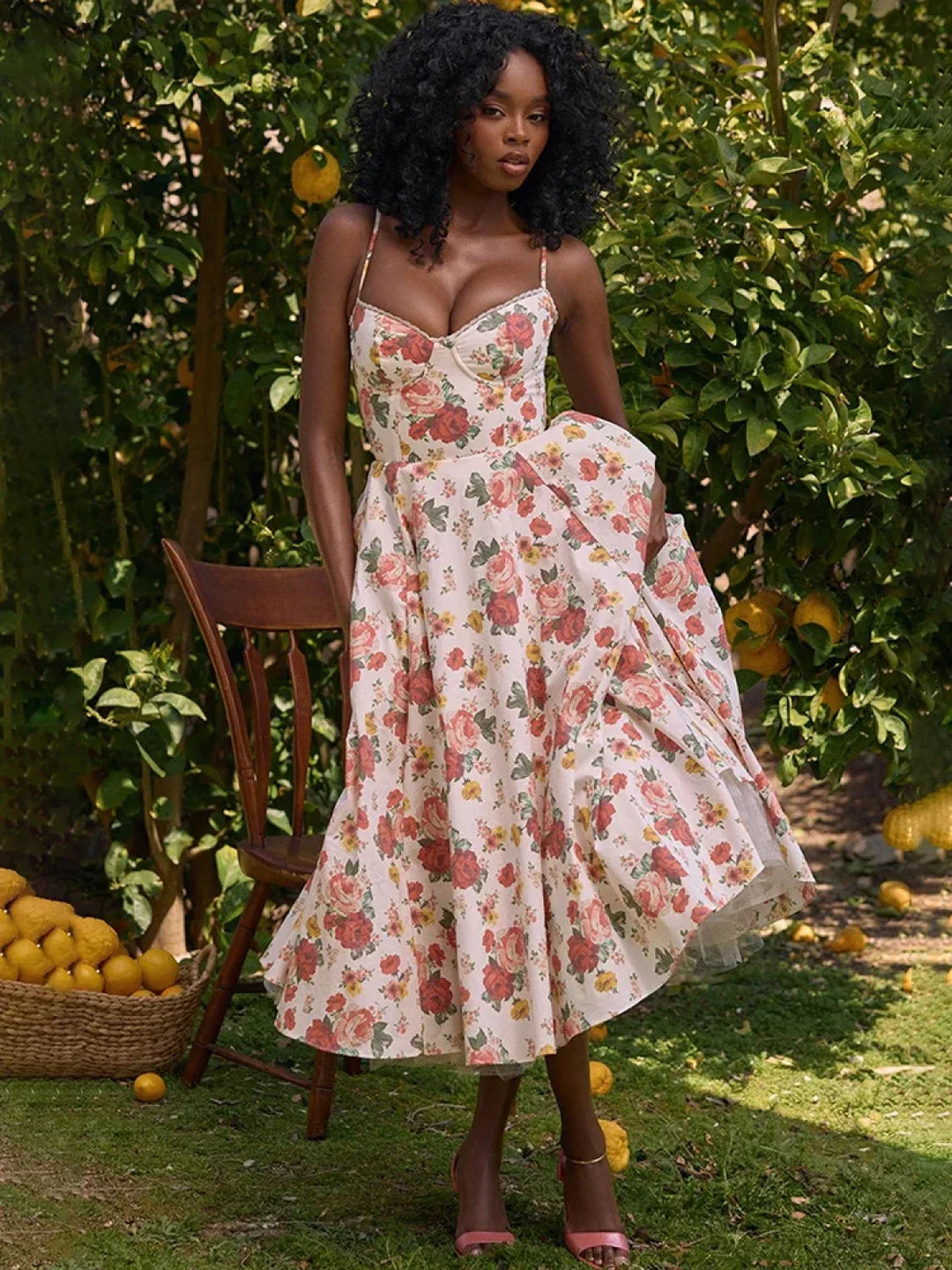 EMILY – GRACEFUL SWING ELEGANCE MIDI DRESS