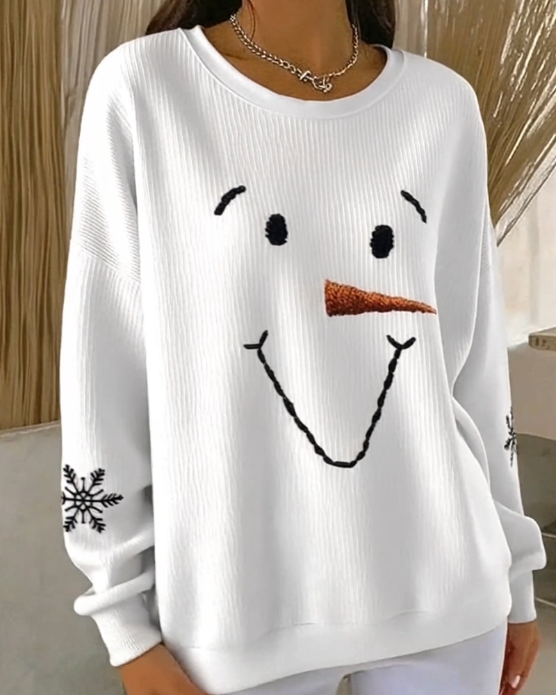 HARPER – CUTE SNOWMAN FACE SWEATSHIRT