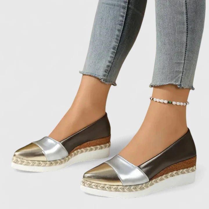 GWEN – THE METALLIC ESPADRILLE WEDGE