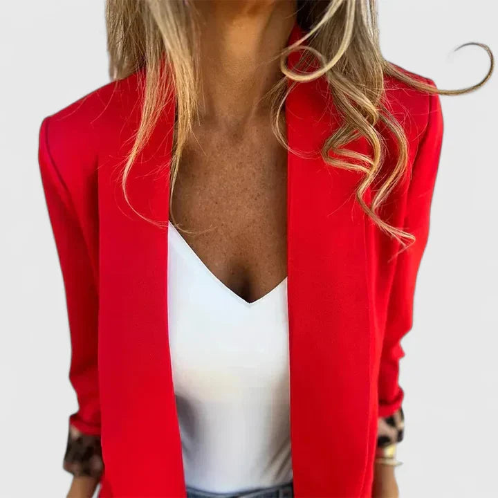 AUTUMN – CLASSIC RED OPEN BLAZER