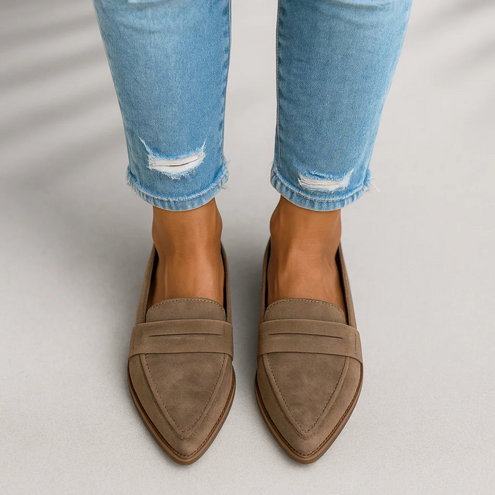 SIENA – SLEEK SUEDE POINTED-TOE LOAFERS