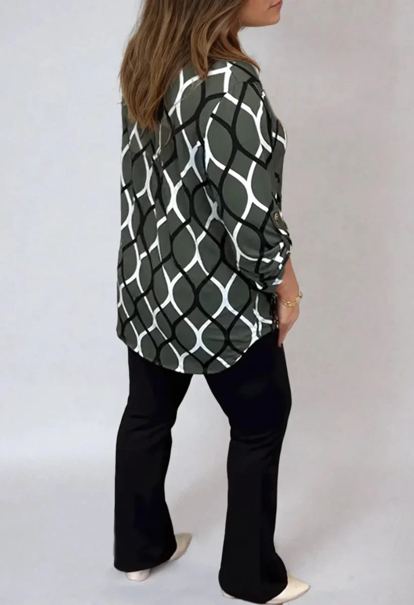 SAVANNAH – MODERN TWIST V-NECK BLOUSE