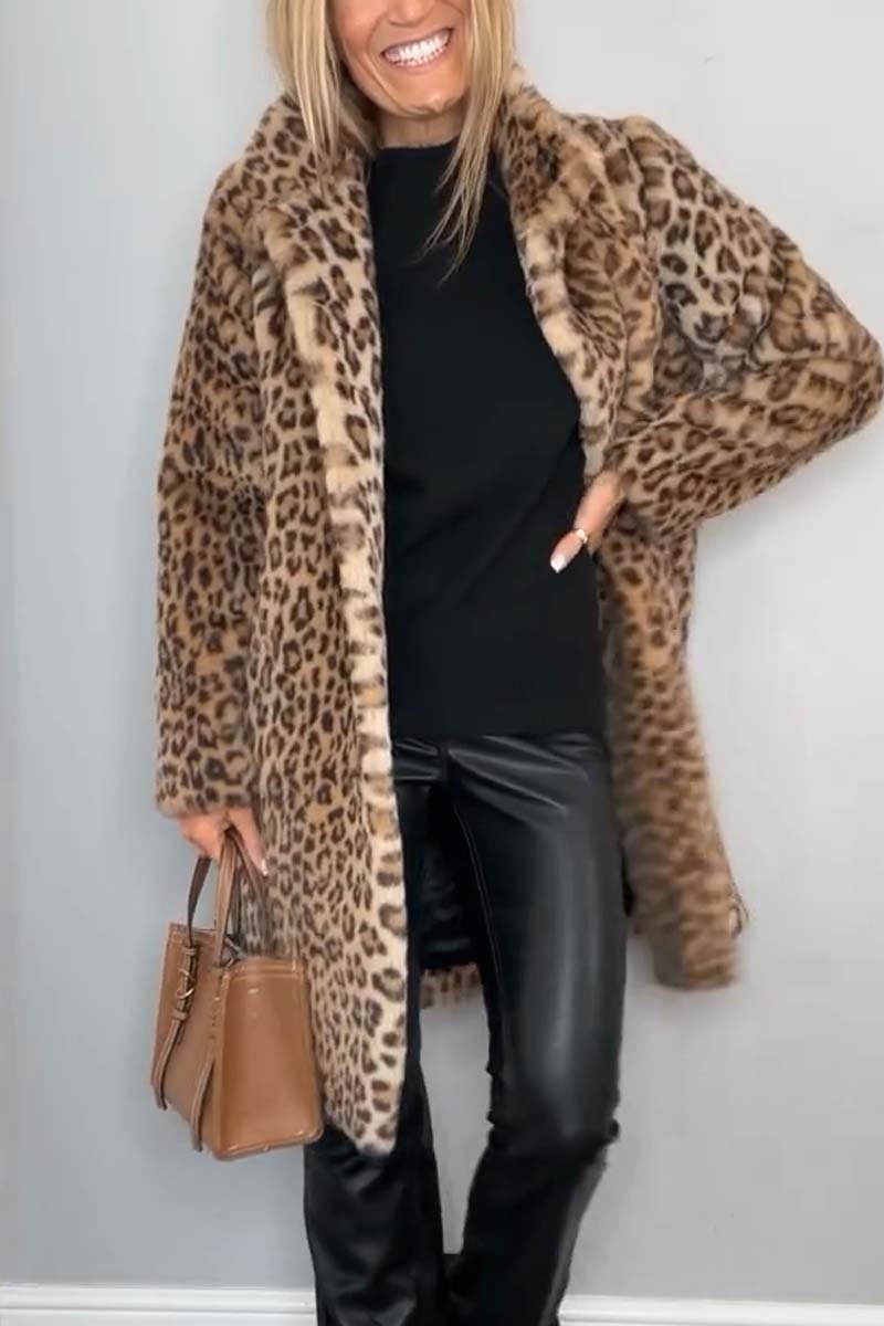SABRINA – LUXE LEOPARD FAUX FUR COAT