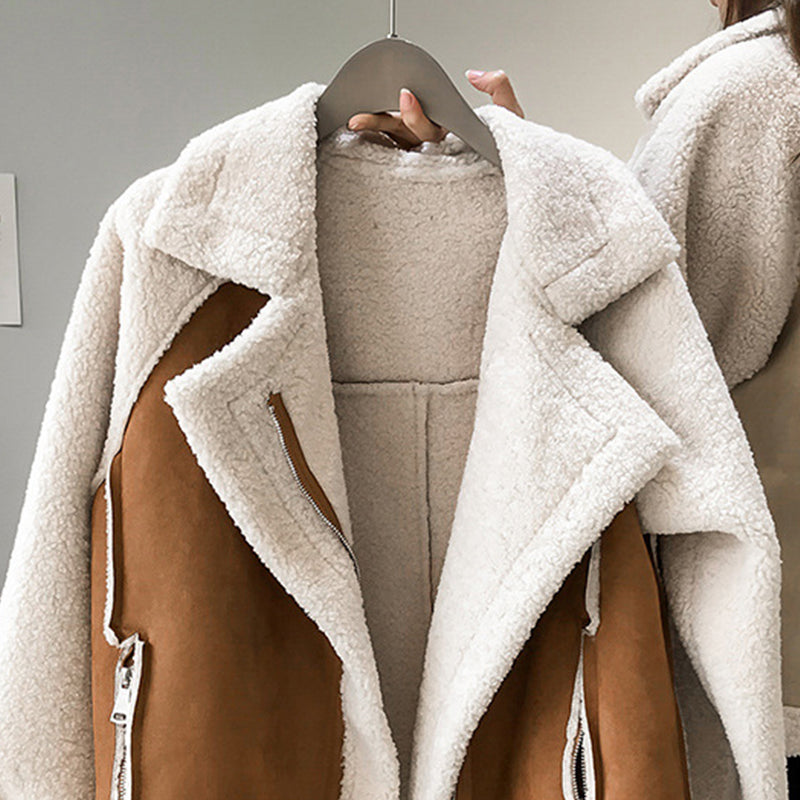 BRIELLE – COZY SHERPA COLLAR ZIP JACKET