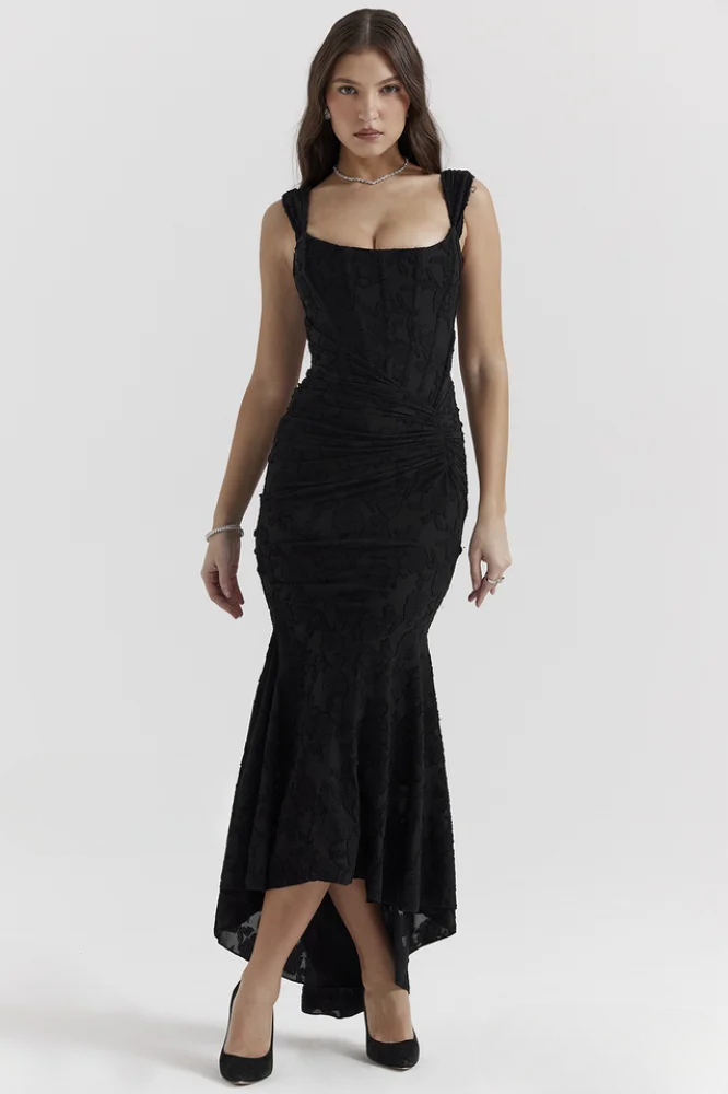 CHARLOTTE – ROMANTIC SCULPTED ELEGANCE MIDI DRESS