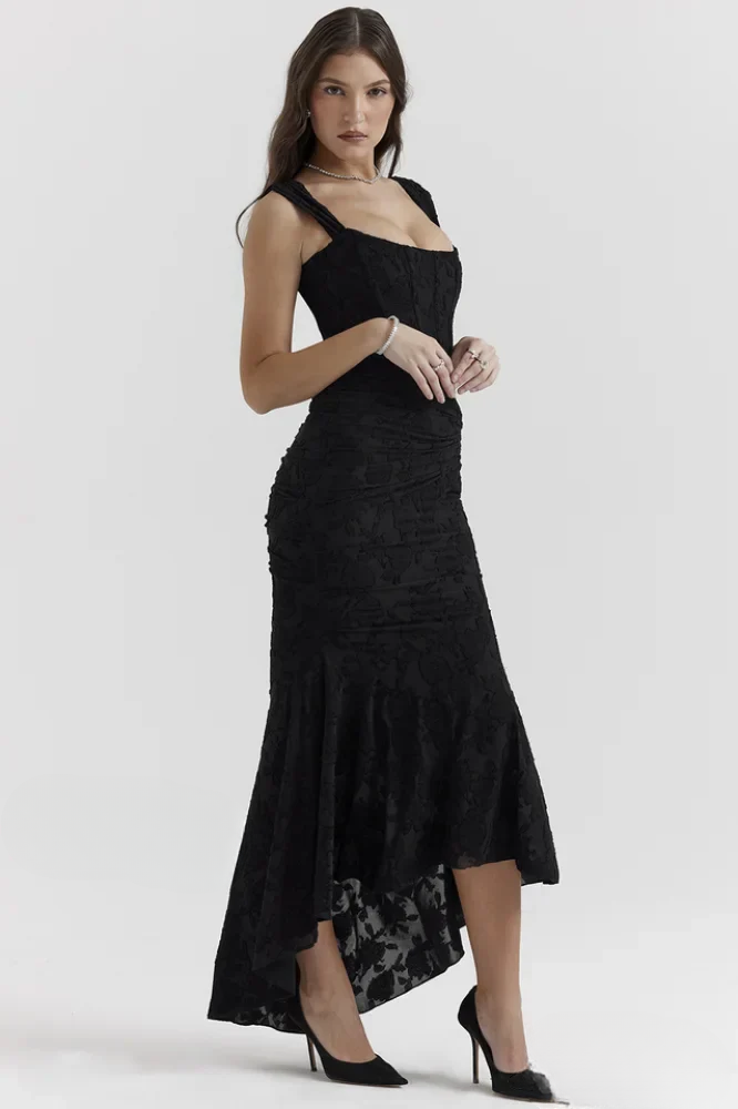 CHARLOTTE – ROMANTIC SCULPTED ELEGANCE MIDI DRESS