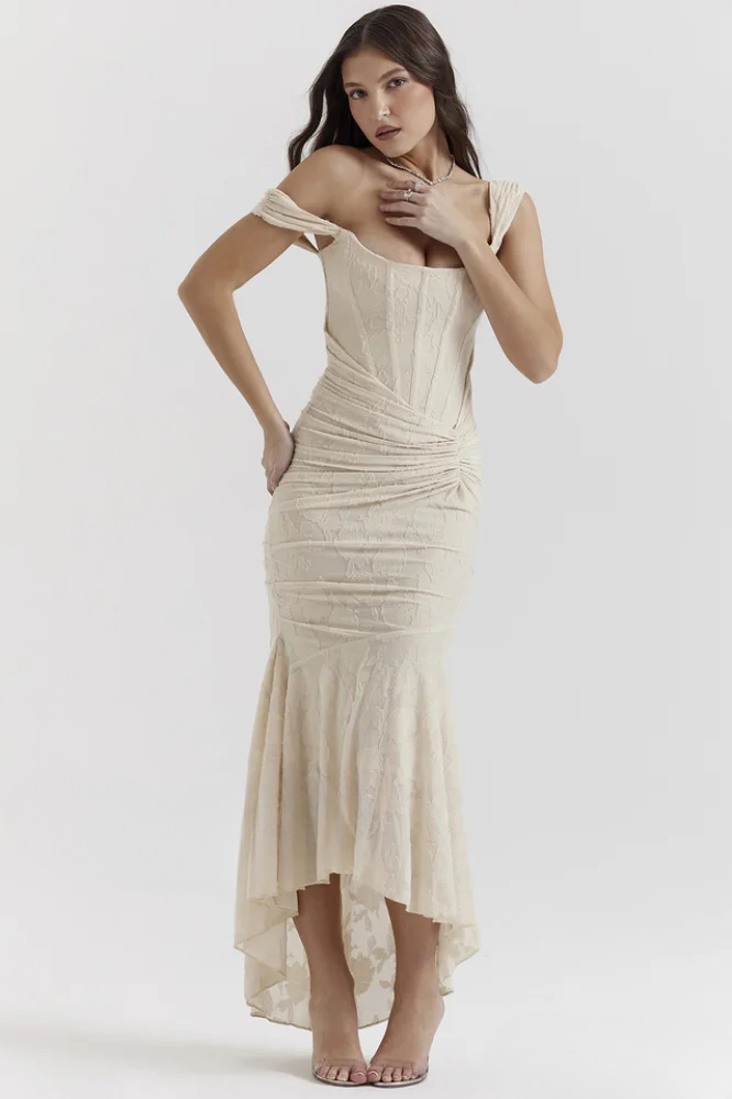 CHARLOTTE – ROMANTIC SCULPTED ELEGANCE MIDI DRESS